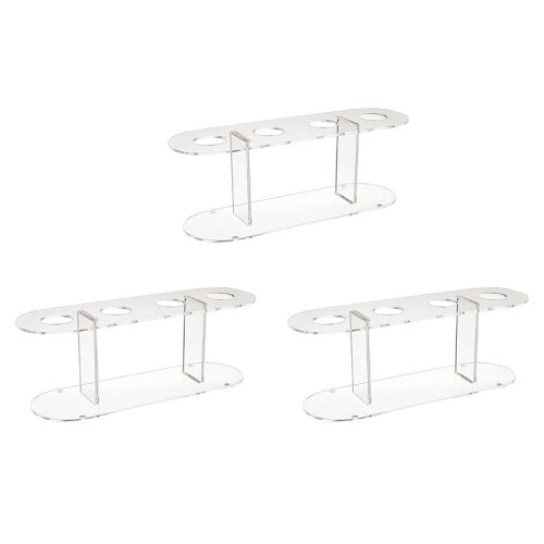 3pcs Acrylic 4-Hole Double Layer Ice Cream Cone Stand