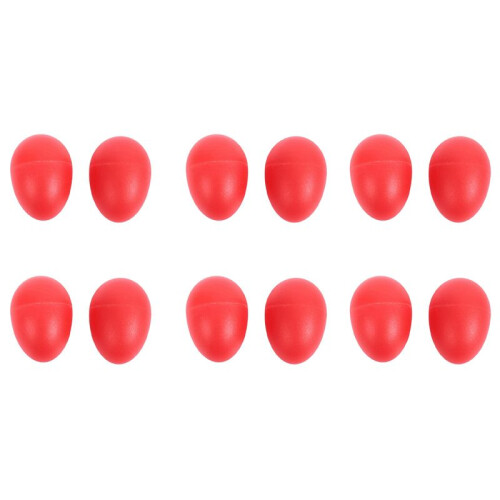 6 Pair Plastic Percussion Musical Egg Maracas Shakers Red