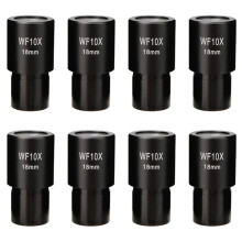 8 Pièces 10X Oculaire de Microscope Grand Angle Adaptateur de Lentilles Optiques Champ 18Mm Lentille Oculaire Professionnelle Standard