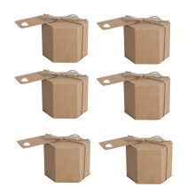 50 Piezas Caja de Papel para Dulces, Caja de Regalo Caja de Dulces de CartóN Hexagonal, con Cordel y Etiqueta, Suministros para Bodas