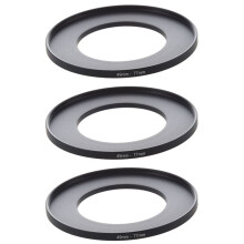 3X Kameralinsenfilter Step--Ring 49mm-77mm Adapter Schwarz