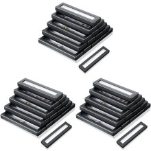 48 Pieces Empty Pen Gift Box Black Cardboard Case with Clear Window for Jewelry Pencil Ballpoint Fountain Pen Display