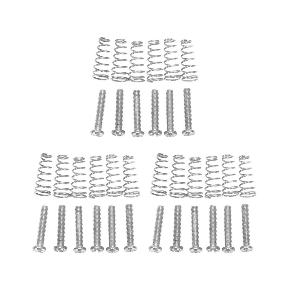 18 Pcs Electric Guitar Tremolo Bridge String Saddles Mount Adjust Conical Spring And Screws Silver 6032797487980