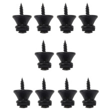 10 x Electric Acoustic Guitar Bass Strap Button Vite Lock Pins Pegs Pads: Nero