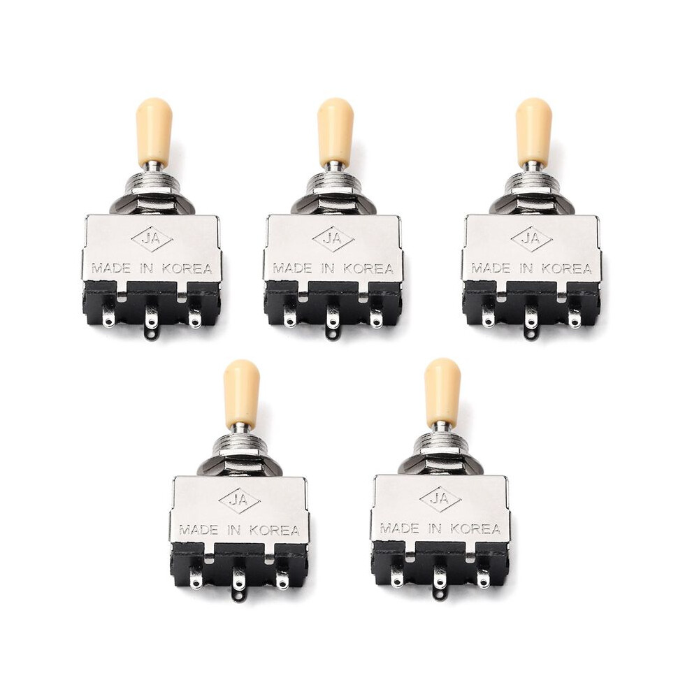 5X Solid Knob Shaft Box Style For Sg 3 Way Pickup Selector Toggle Beige Tip 6033169663148