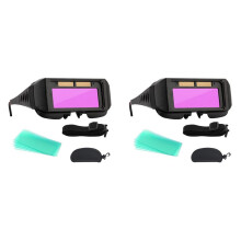 2X Welding Goggles Solar Powered Auto Darkening Welding Mask Goggles Glasses with Elastic Headband Storage Case