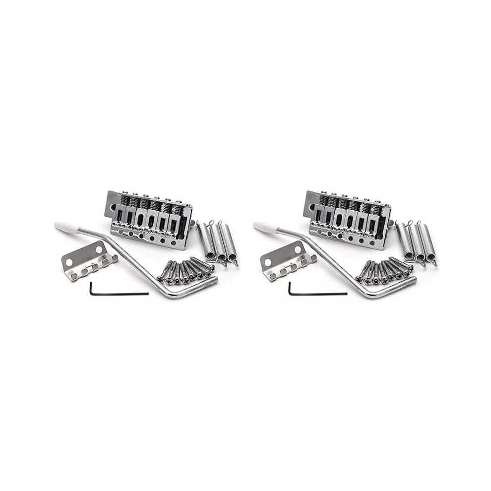 2Pcs 52.5Mm Guitar For Stratocaster Tremolo Bridge Set For Strat Squier Electric Guitar Replacement,Silver 6033650018341