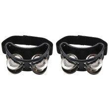 2X Percussion Foot Tambourine with Metal Jingles, Black