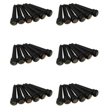 36Pcs Black Ebony Shell Guitar Bridge Bone Pins Set with Green Abalone Dot for Acoustic Guitar Accessories