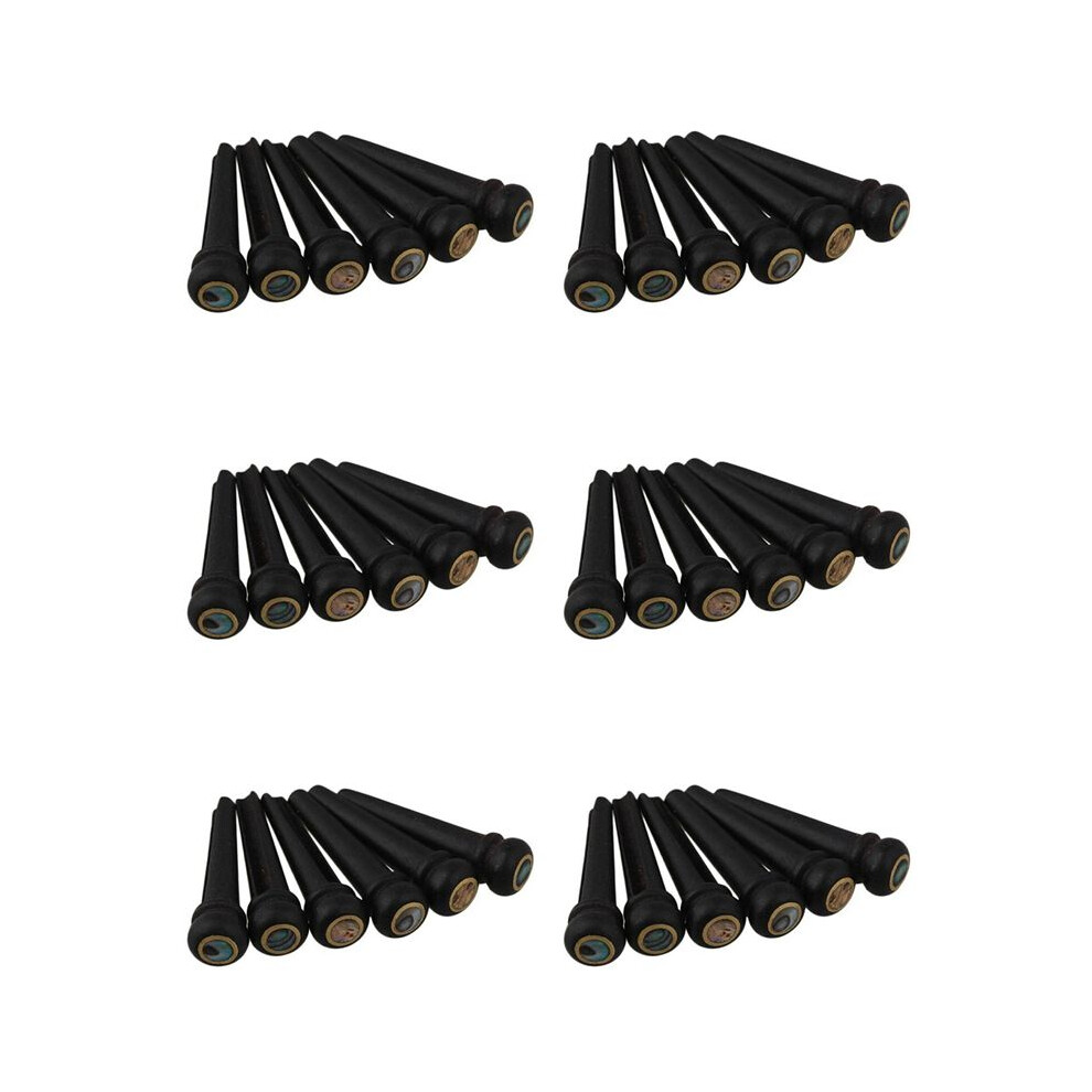 36Pcs Black Ebony Shell Guitar Bridge Bone Pins Set With Green Abalone Dot For Acoustic Guitar Accessories 6032151748948