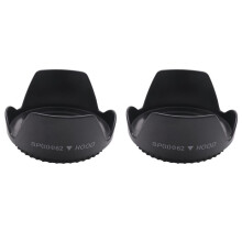 2X -SN HOOD 62mm Screw Mount Flower Crown Lens Hood Petal Shape for 62mm Lens Black
