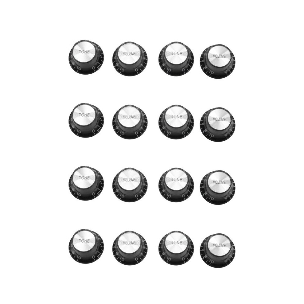 Guitar Knobs 8 Volumes And 8 Tones Silver Top Hat Bell 4714079544902