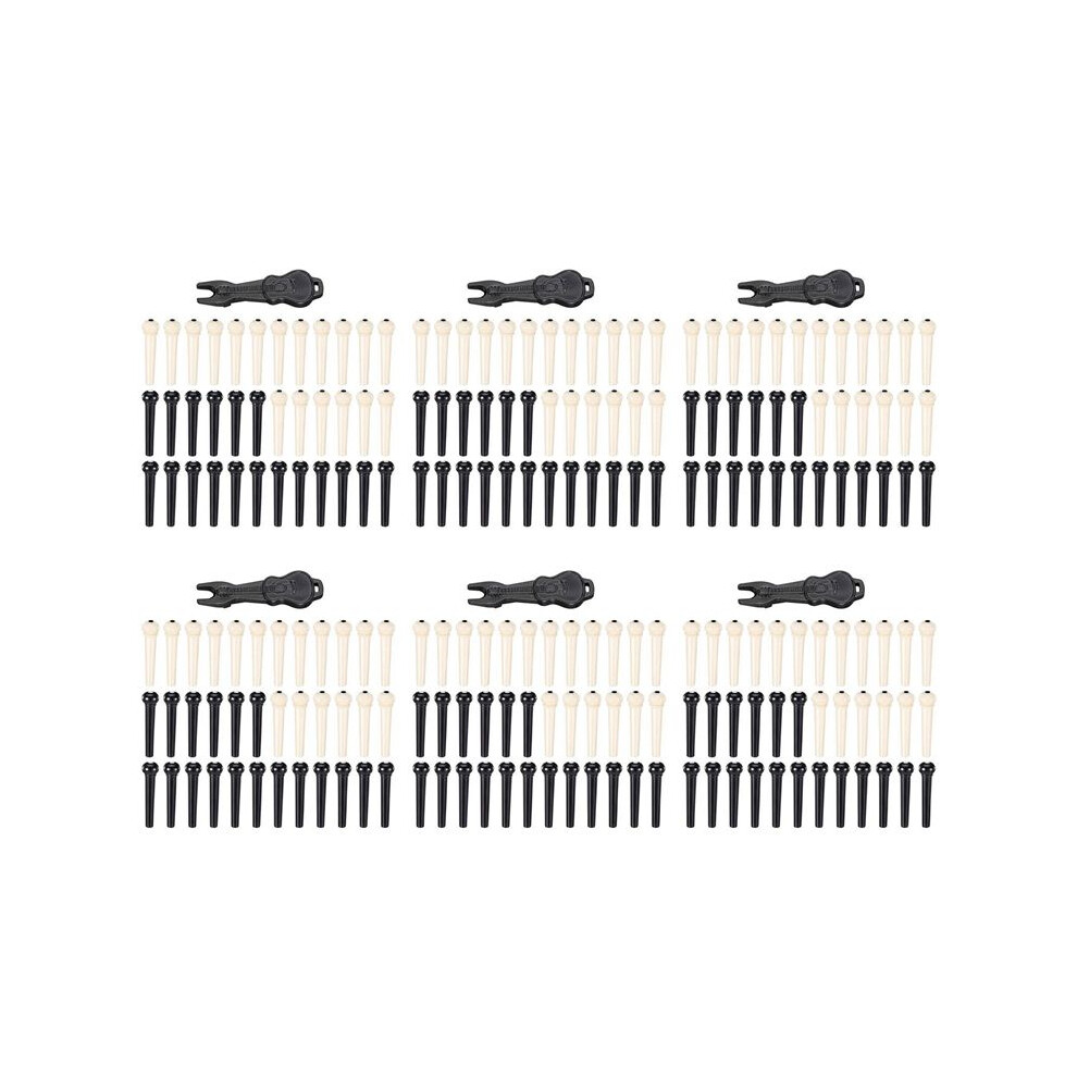 216 Pieces Acoustic Guitar Bridge Pins Pegs In White And Black With 6 Piece Bridge Pin Puller Remover In Guitar 4713945969191