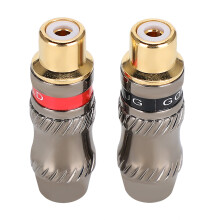Zinc Alloy RCA Female Solder Connector Pair