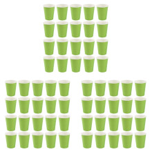 60 Paper Cups (9oz) - Plain Solid Colours Birthday Party Tableware Catering(Green)