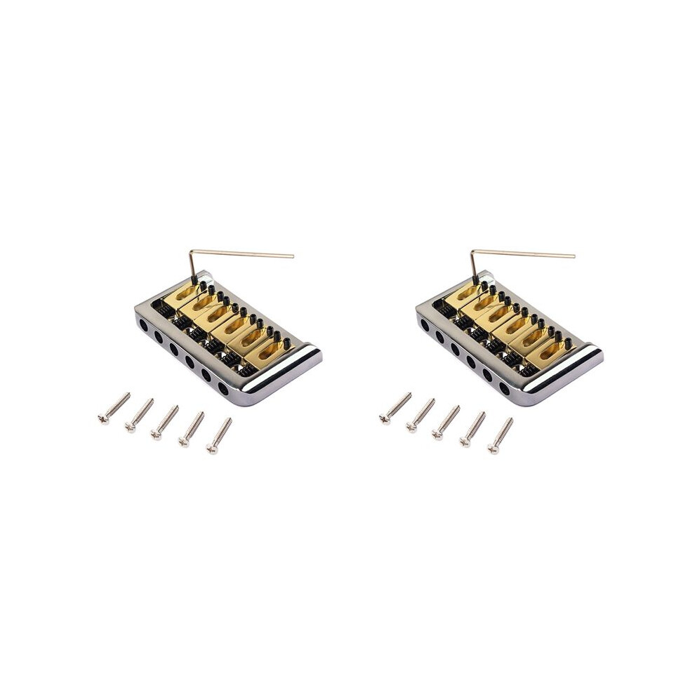 2X 6 Strings Hardtail Saddle Bridge With Wrench & Screws For Stratocaster Strat Electric Guitar Replacement Parts 6033982847626