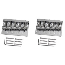 2X 5 String Thickened Bass Saddle Bridge Pull String Plate for 5 String Electric Bass Guitar Accessories Silver