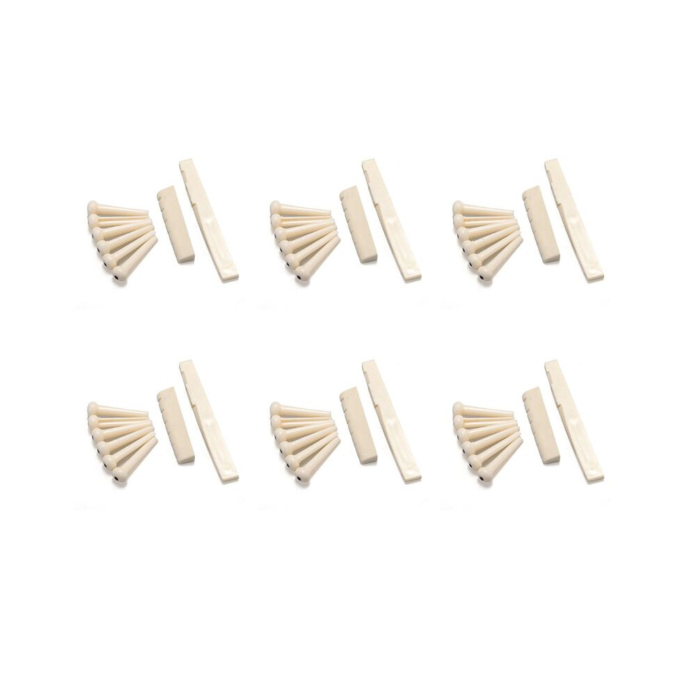36 Bridge Pins + Saddle + Bridge Saddle Bone / Bone Acoustic Guitar White 6033391681477