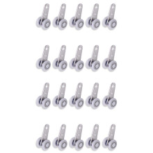 Pack of 20 45X19 mm Metal Bearing Pulley Blocks with 2 Plastic Wheels for Cabinet Sliding Doors