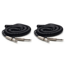 2X Kabel SprężYnowy do Gitary 6.35/6.5 Kabel do Gitary Basowej Kabel EkranująCy 5M do PodłąCzenia DźWięKu Gitary Elektrycznej