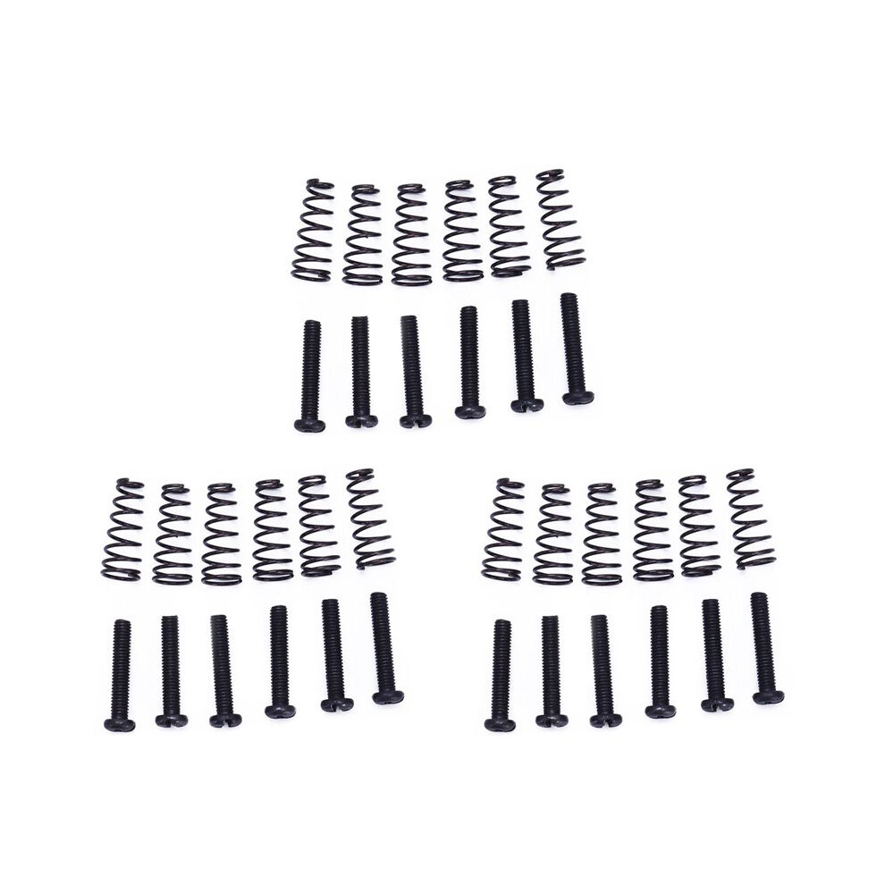 18 Pcs Electric Guitar Tremolo Bridge String Saddles Mount Adjust Conical Spring And Screws Black 6033267544516