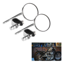 Vintage Round Silver Reflective Rear View Mirror for Motorcycle 25mm