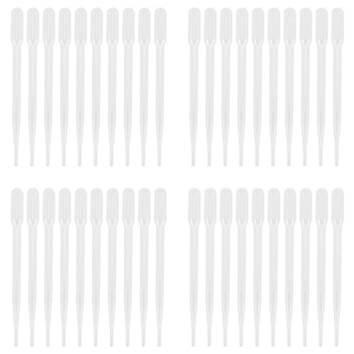 40pcs 3ML Disposable Plastic Eye Dropper Set Transfer Graduated Pipettes