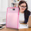 Cartella portadocumenti rosa con 13 tasche, formato lettera 3
