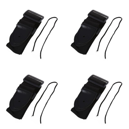 4X Justerbart Gitarrband Akustiskt Elektriskt 132 X 6 cm Svart