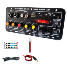 Amplifier Board with Optical Audio AMP USB FM Radio TF Player DIY Audio Subwoofer for Home Car(EU Plug)