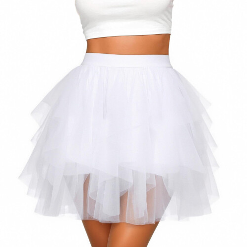 Women's Tulle Mini Tutu Skirt Irregular Layered 2