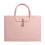 PU Leather A4 File Folder Waterproof with Hand Strap Pink 3
