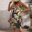 Vestido midi marrom sem mangas com decote em V para adolescentes. 4