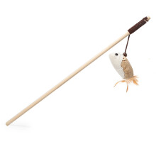 Wooden Cat Teaser Wand Claw Grinder Stick Durable Indoor Outdoor Cat Toy
