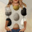Women's Easter Top with Rabbit Print and 3/4 Sleeves 2