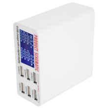 40W 8 USB-Anschlüsse Ladeadapter, Weiß, 88x85x37mm