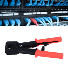 Pass Through RJ45 Crimping Tool CAT6 CAT5E Ethernet Wire Stripper Red