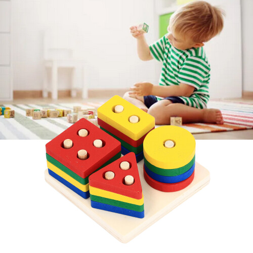 Type 1 Educational Wooden Geometric Block Stacker 2