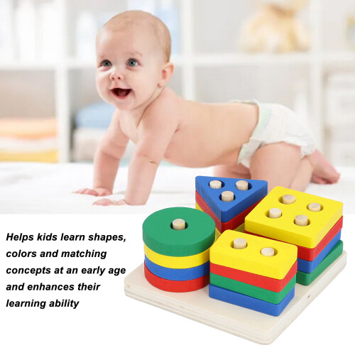Type 1 Educational Wooden Geometric Block Stacker 1