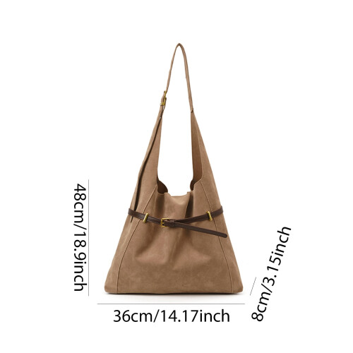Γυναικεία Τσάντα Χιαστί Faux Suede Μεγάλη Τσάντα Hobo Light 2