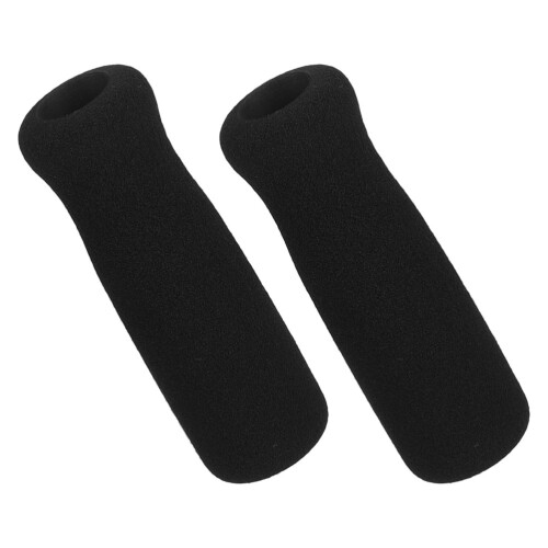 2Pcs Thick Black Cane Handle Grip Replacement Soft Sponge Crutch Grips