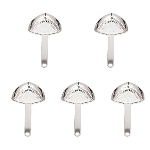 5Pcs Premium Silver Bar Strainer Spoon for Cocktail Ice and Fruit Tea