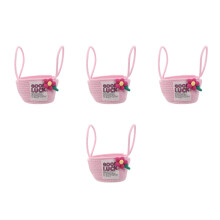 4Pcs Baby Shower Storage Baskets Cotton Rope Red Mini Nursery Bins