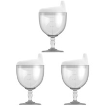3Pcs Baby Training Cups Spill Proof Kids Plastic Goblet Cups White