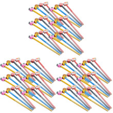 90Pcs Ergonomic Kids Wood Pencils with Cute Cartoon Erasers for School