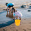 Yellow Beach Sand Bucket Portable Handle Plastic 1Set 4
