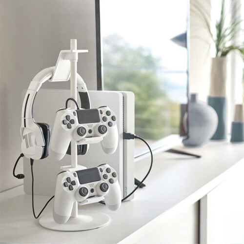 3-Tier Adjustable Controller & Headset Stand – Compatible with All Universal Gaming PC Accessories, 2 Colors 1
