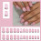 Square Press-On Nails with Leopard and Bowknot Design, 24 2