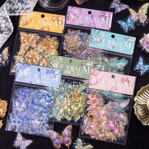 Scrapbook Stickers Shell Light Butterfly PET 180pcs 1
