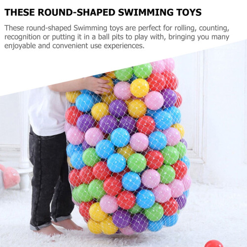 100Pcs Round Shaped Ocean Balls Assorted Colors Lightweight Plastic Balls for Games 1